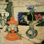 Red Lamp and Anemones 25x30.5 1947