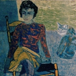 Model and Cat 25 x 35 1959
