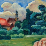 Village Landscape 10 1/2 x 14 1/2 1922 Oil on paper