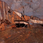 Nets and Boats at Ericeira-Portugal 24 x 29 1969-70