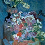 Phlox 16 x 12 1/4 Cornwall, CT 1977 Oil on board