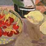 Still Life 1985 [lemons, cherries] 11x21 1985